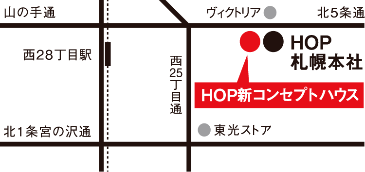HOP新コンセプトハウスの地図